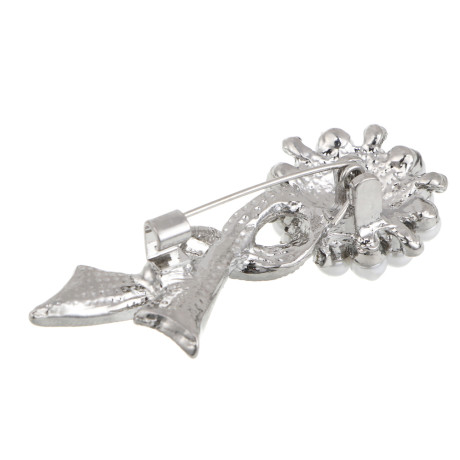 Брошь полумесяц, цветок, сплав, БЖ25-27