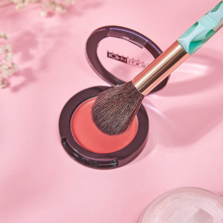 ЮНИLOOK Кисть для румян, акрил, металл, ворс нейлон, 18,1см, зеленый