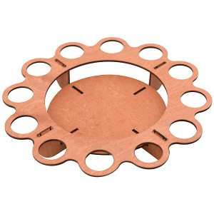 Подставка для кулича и яиц "Цветок" 24*4см береза 18-250 Мультидом