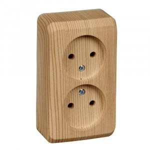 Systeme Electric Этюд роз. ОУ 2 мест. сосна (пл.осн.) PA16-005D (16!)