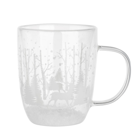 MILLIMI Кружка с двойными стенками "Новогодняя", 330 мл, стекло