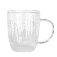 MILLIMI Кружка с двойными стенками "Новогодняя", 330 мл, стекло