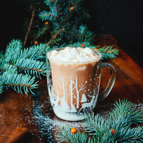 MILLIMI Кружка с двойными стенками "Новогодняя", 330 мл, стекло