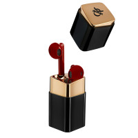 BY Ф.Киркоров Наушники беспроводные TWS Помада вкладыши, 30/400мАч, BT5.3, красные, кейс чёрн/золото