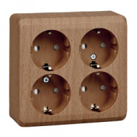 Systeme Electric Этюд роз. ОУ 4 мест. темный бук (пл.осн., земля, штор.) PA16-208T (5!)