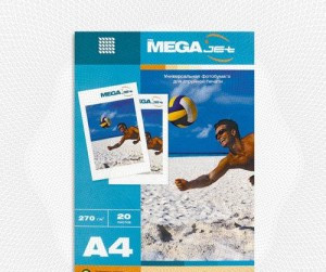 Бумага для полноцв.струй.печ. MEGAJET (А4,270г,ULTRA PHOTO,глянц,20л/пач) Герм. 60579