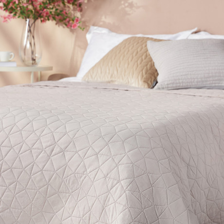 PROVANCE Хейзел Покрывало с эффектом вареного хлопка 220х240см, 100% полиэстер, бежевый