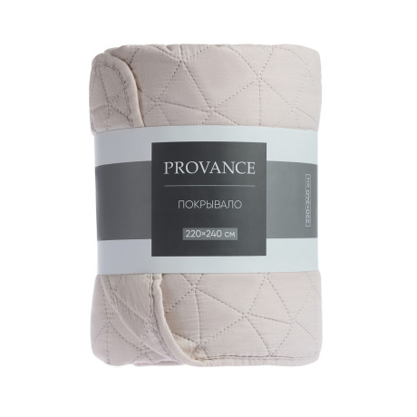 PROVANCE Хейзел Покрывало с эффектом вареного хлопка 220х240см, 100% полиэстер, бежевый