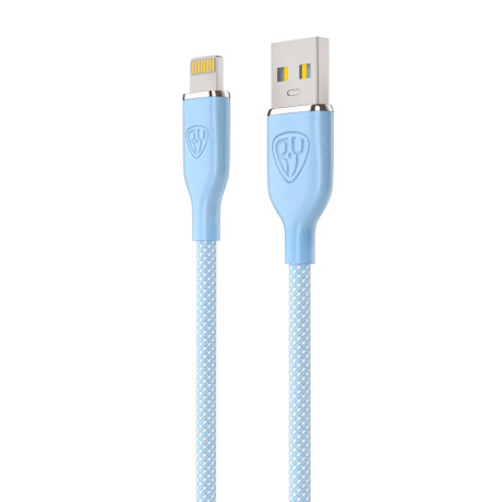 BY Кабель для зарядки Elite iP, 1м, 2.4А, Быстрая зарядка, голубой