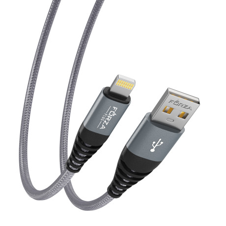 FORZA Кабель для зарядки Атлас iP, 1,5м, 1.5А, 7,5W, тканевый, 3 цвета