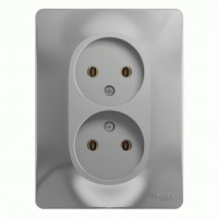 Systeme Electric GLOSSA роз. СУ 2 мест. алюм. (пл.осн.) GSL000320 (15!)