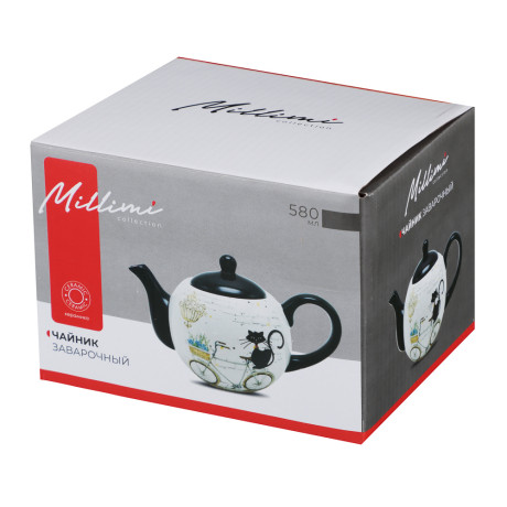 MILLIMI Котейка Чайник заварочный, 580мл, керамика