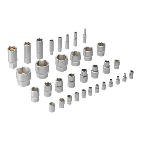 Набор инструментов, 1/2", 1/4", CrV, S2, пластиковый кейс, 84 предмета Denzel