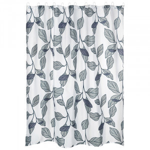 Штора для ванной комнаты полиэстер 180*180см,12 колец,Ветки с листьями,SC-PE-57,109003/Рыжий кот