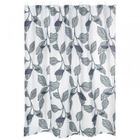 Штора для ванной комнаты полиэстер 180*180см,12 колец,Ветки с листьями,SC-PE-57,109003/Рыжий кот
