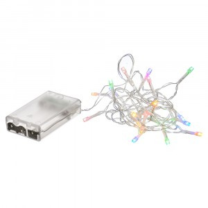 VEGAS Гирлянда-нить 20LED разноц. 2м, провод прозр., АА*3шт (нет в компл.)