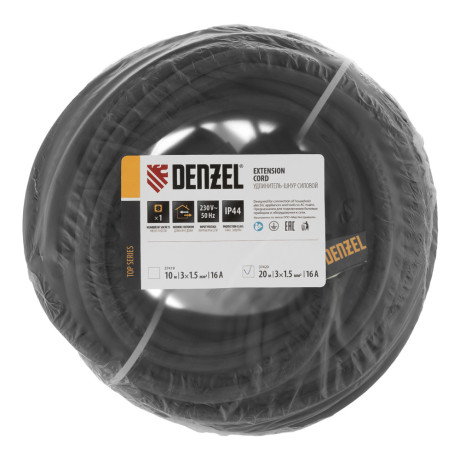 Удлинитель-шнур силовой Top Series, КГТТ, 20м, 1 розетка, 3 x 1,5 мм Denzel