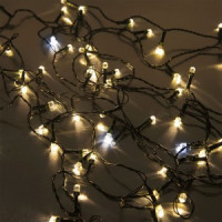 Гирлянда-нить 80LED теплый белый+синий 8м., провод зеленый SE-RICE-880WW