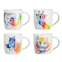 MILLIMI Кружка Сафари, 350мл, фарфор, 4 дизайна