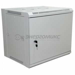 REXANT 19" Настенн. шкаф 6U 600x450x370 мм - пер. дв. металл, бок. стенки съемные, RAL 7035, 04-2210