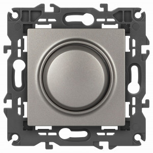ЭРА Elegance мех. диммера СУ, 2А, 400Вт, 230В, поворотно-нажимной, титан 14-4101-16 65784
