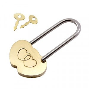 АЛЛЮР сувенир. "Сердечко" латунь 2 декор. кл. Замок навесной. 1 использование (240,24)