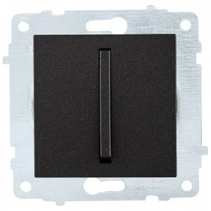 OVIVO мех. выкл. СУ 1 кл. 10А (узкая клавиша) черный металлик (ко всем рамкам) 610-000217-200