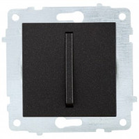 OVIVO мех. выкл. СУ 1 кл. 10А (узкая клавиша) черный металлик (ко всем рамкам) 610-000217-200