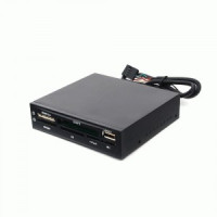 Картридер внутренний 3.5" Gembird, черный, USB2.0+6 разъемов для карт памяти