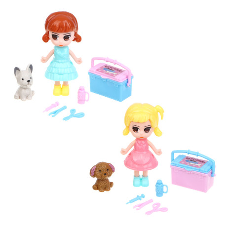 ИГРОЛЕНД Набор игровой "Кукла с питомцем", PP, ABS, 15х20,5х4 см