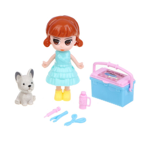 ИГРОЛЕНД Набор игровой "Кукла с питомцем", PP, ABS, 15х20,5х4 см