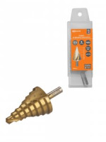 TDM Рубин сверло по металлу ступенчатое, 10-45мм, 8ступ, нитрид, HSS, цилиндр.хв. SQ1090-0721