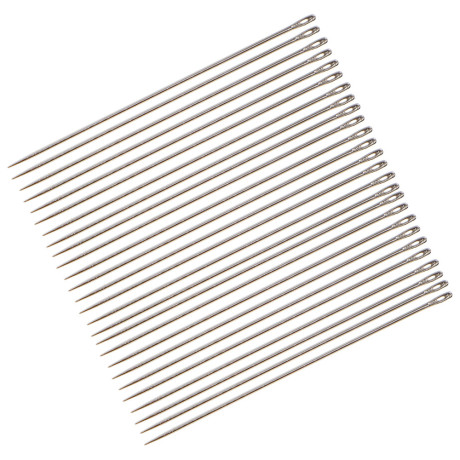 Набор игл 60шт для шитья + нитевдеватель, сталь, арт НС-025