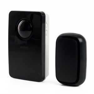 Feron звонок беспроводной с кодировкой сигнала 38 мелодий с кнопкой 2хАА черный E-381 48921