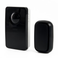 Feron звонок беспроводной с кодировкой сигнала 38 мелодий с кнопкой 2хАА черный E-381 48921