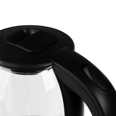 Чайник электрический, 1,8 л, 1500 Вт, стекло, черный (с индикатором включения)