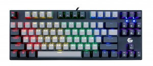 Клавиатура Gembird KB-G600, 87кл, механ., Rainbow, красные свитчи, 1.8м, черная, 21661