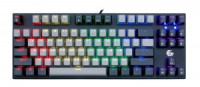 Клавиатура Gembird KB-G600, 87кл, механ., Rainbow, красные свитчи, 1.8м, черная, 21661