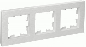 IEK BRITE Рамка СУ 3 мест. РУ-3-Бр пластик белый рифленый BR-M32-51-K01
