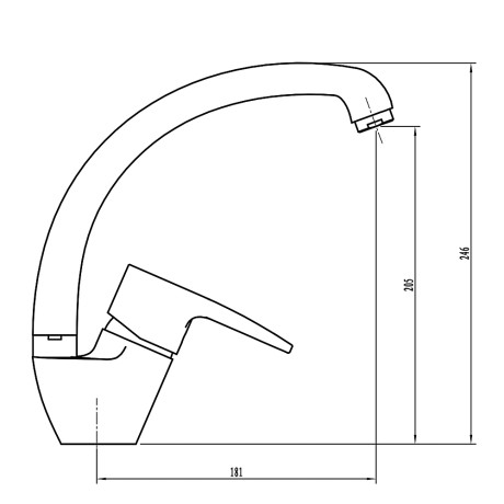 СоюзКран Смеситель для кухни, поворотный излив 25см, керам. картридж 40мм, хром, цинк, SK01-C125