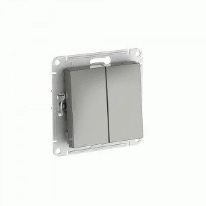 Systeme Electric ATLASDESIGN мех. выкл. (перекл проходн) СУ 2 кл. 10А(автоклем)СТАЛЬ ATN000965S (5!)