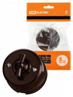 TDM РЕТРО ВИВИ выкл. ОУ поворотный проходной (бантик) (ABS-пластик) 10А коричневый  SQ1820-1405