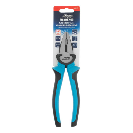 Плоскогубцы комбинированные 180 мм, хром-ванадий, двухкомпонентные рукоятки Барс