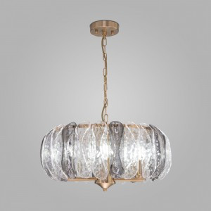 Bogate's св-к подвесной 6x60W E14 520x520x810 мет. прозр./дымч./латунь Callas 365/6 a064814