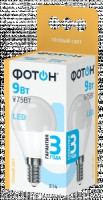 ФОТОН лампа св/д шар P45 E14 9W(855lm) 3000K 2K без пульсации 89x47 3г арт.24014