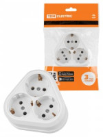 TDM Ладога роз. ОУ 3 мест. 16A IP20 (земля) белая SQ1801-0138