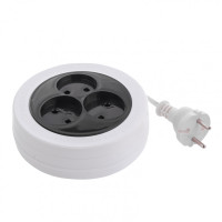 Удлинитель электрический бытовой рулетка, 3 м, 3 розетки, 6 А, тип УХ-6 Сибртех