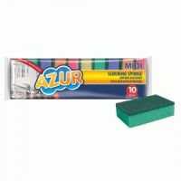 Губки для посуды поролон/абразив,80*50*25мм,Миди,10шт,030160/ AZUR