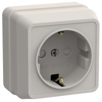 IEK ОКТАВА роз. ОУ 1 мест. c з/к с защ.штор.16А КРЕМ РСш20-3-ОКм