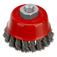 Щетка для УШМ, 75 мм, М14, &quot;чашка&quot;, крученая проволока 0.5 мм Matrix